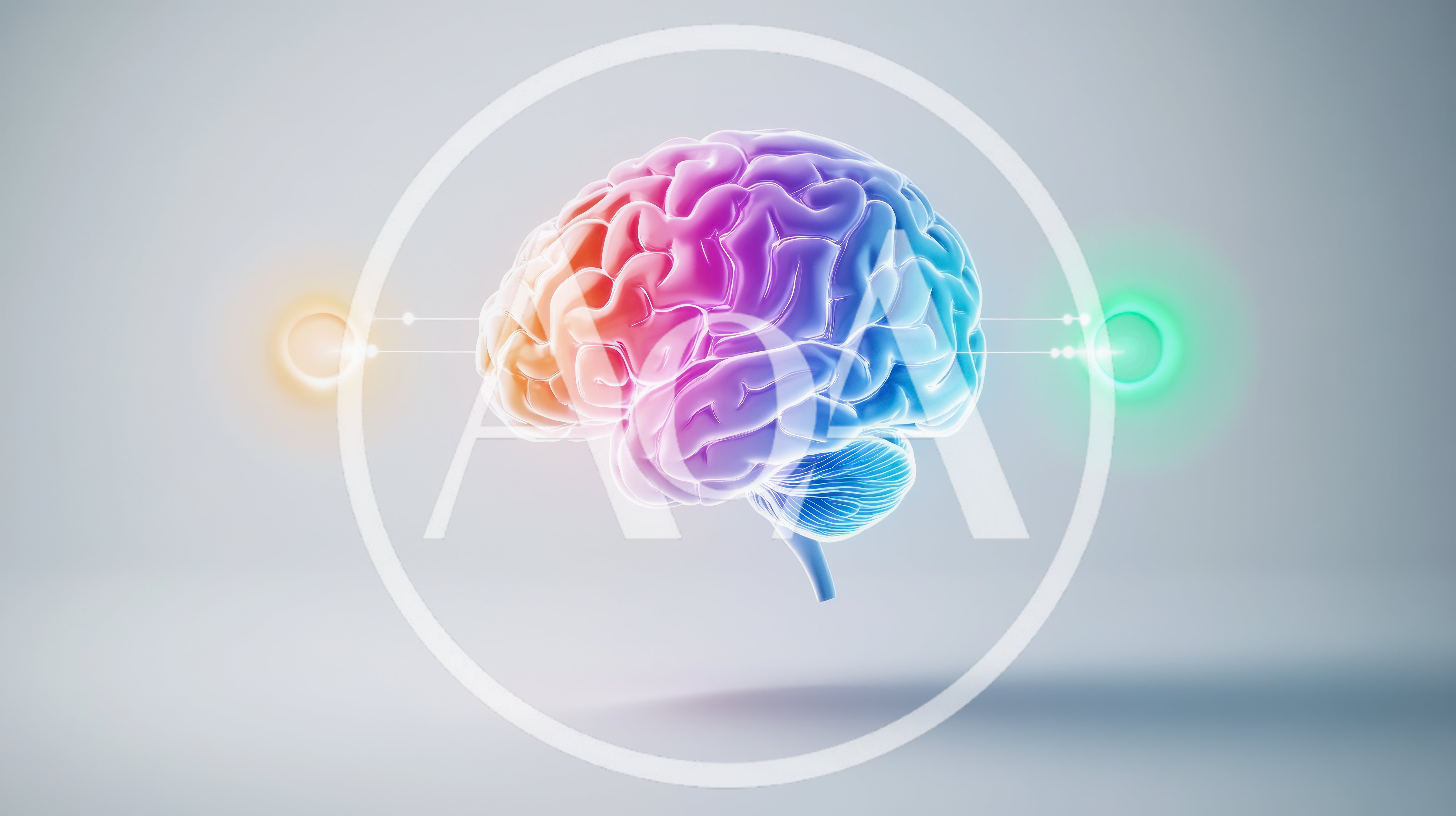 Digital Human Brain With Glowing Neural Connection Nodes