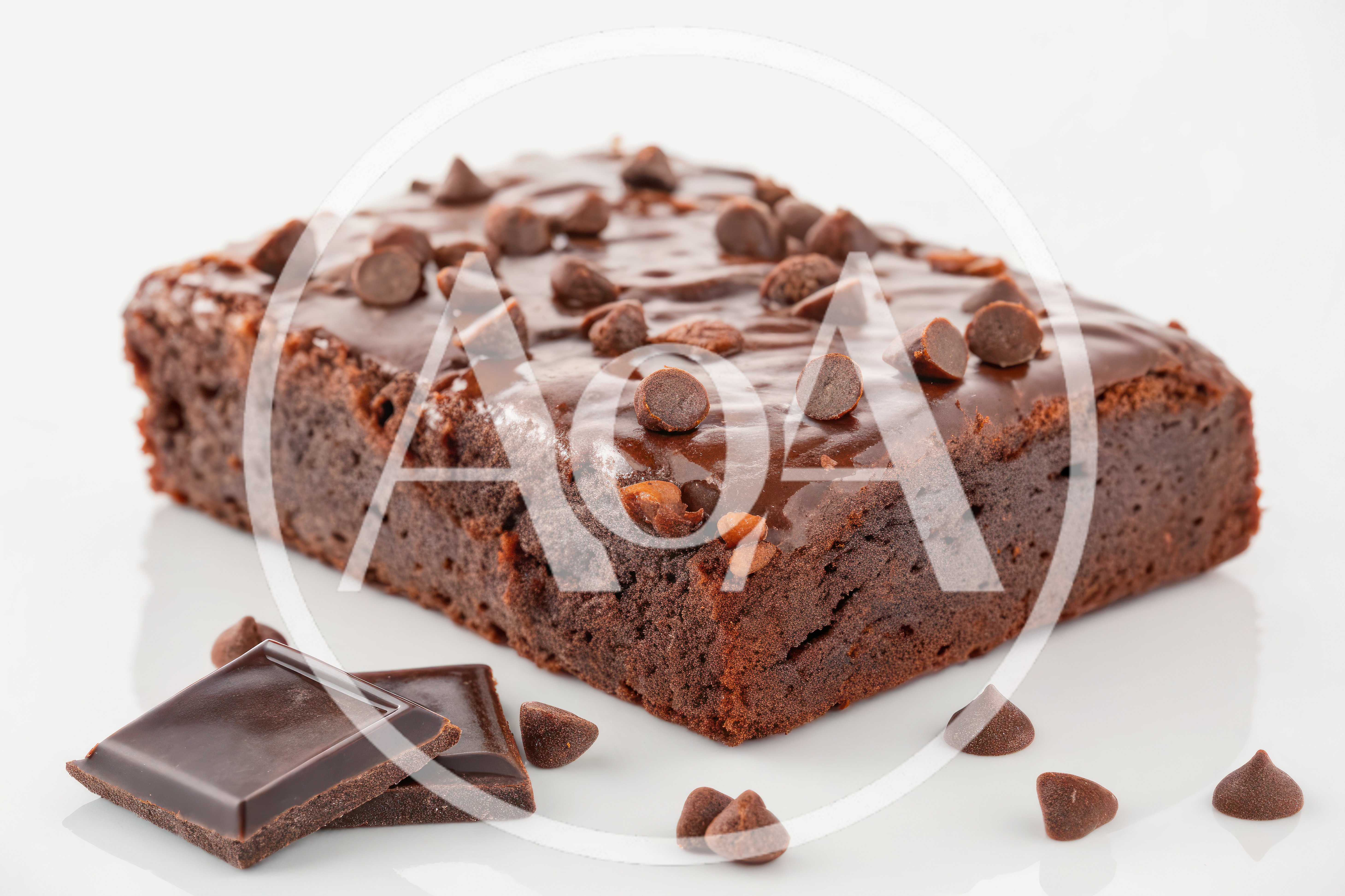 Chocolate Brownie With Chocolate Chips And Chocolate Squares