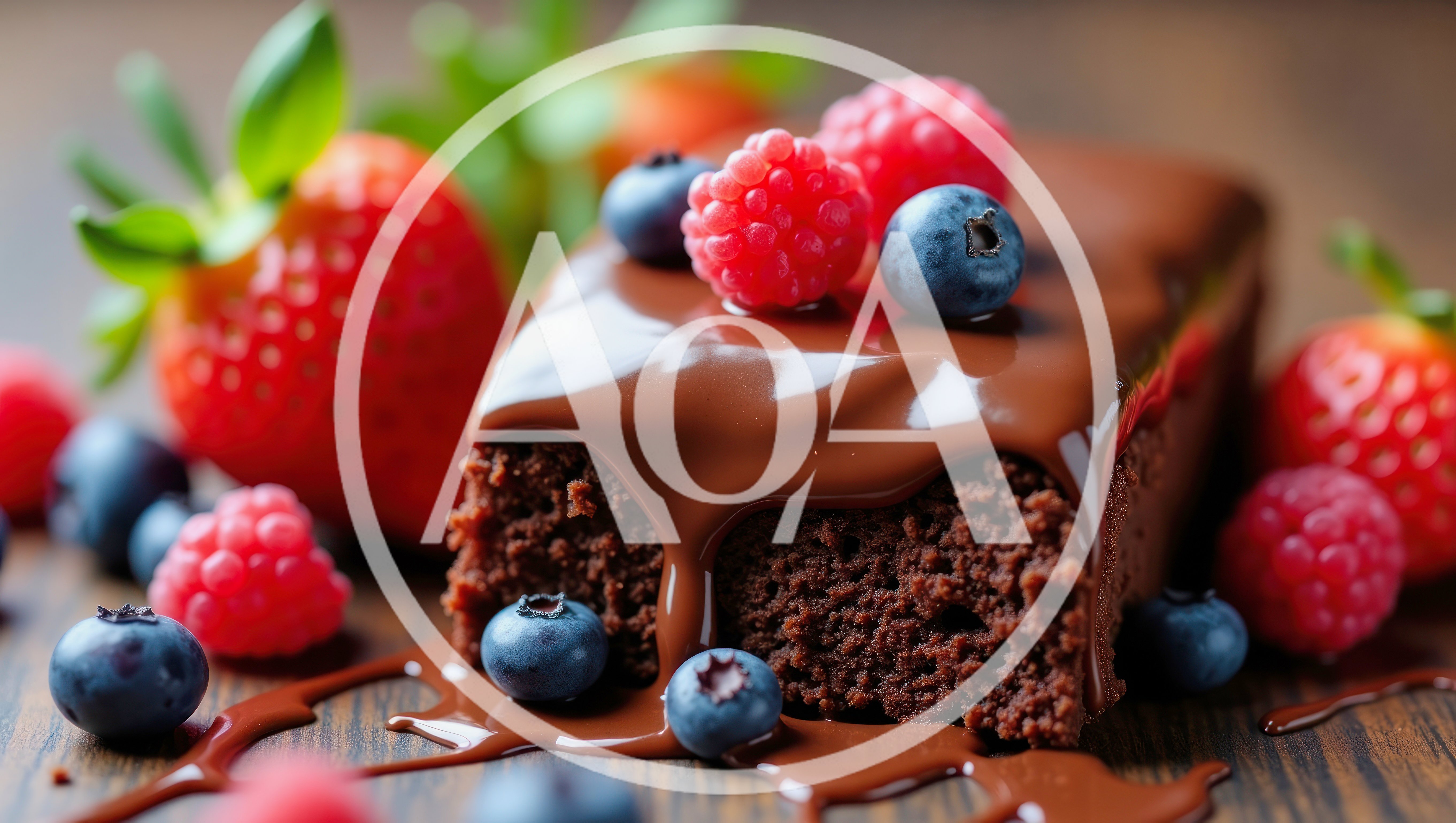 Chocolate Brownie Topped With Fresh Berries