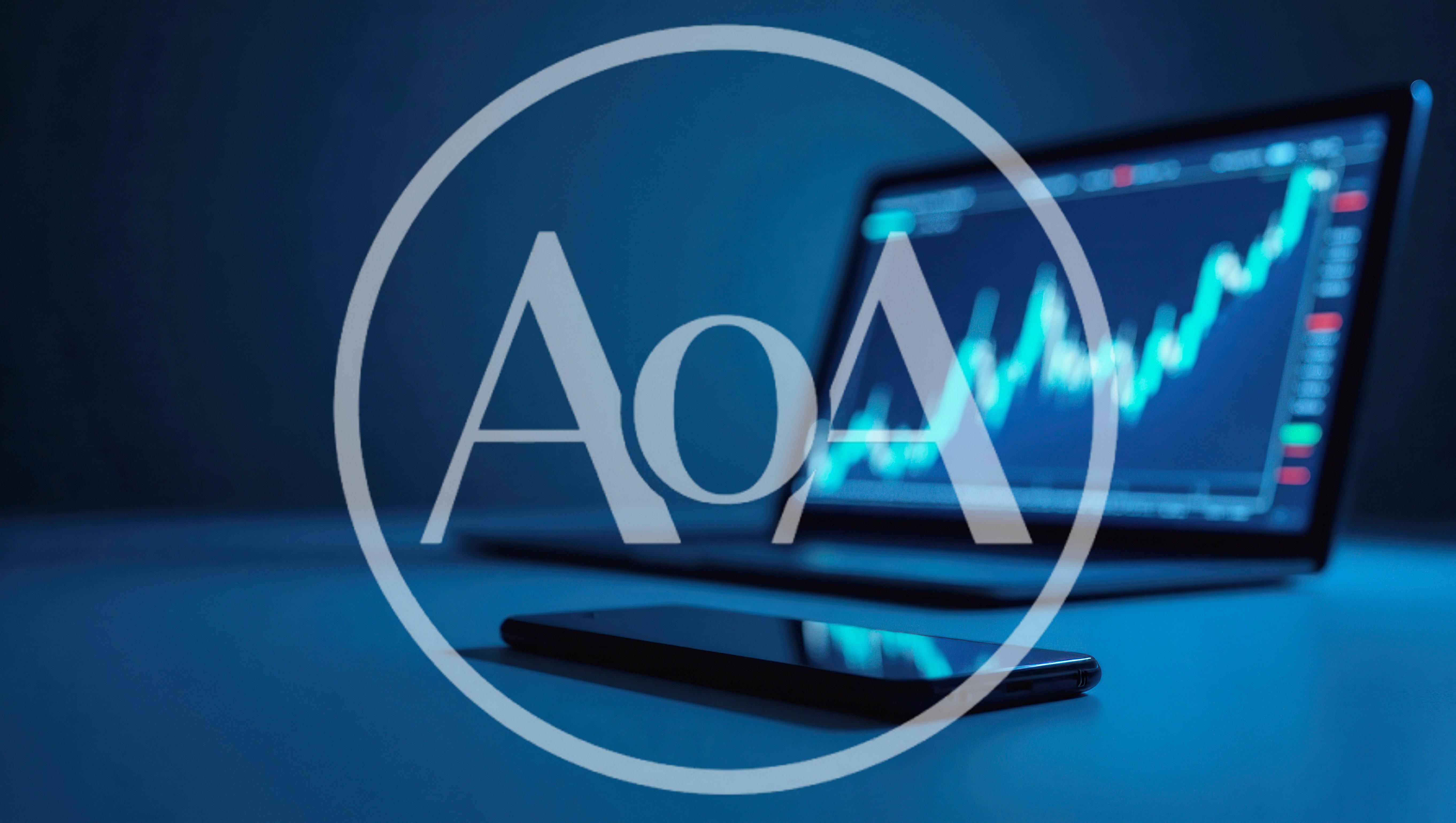 Laptop Displaying Financial Stock Market Trading Chart