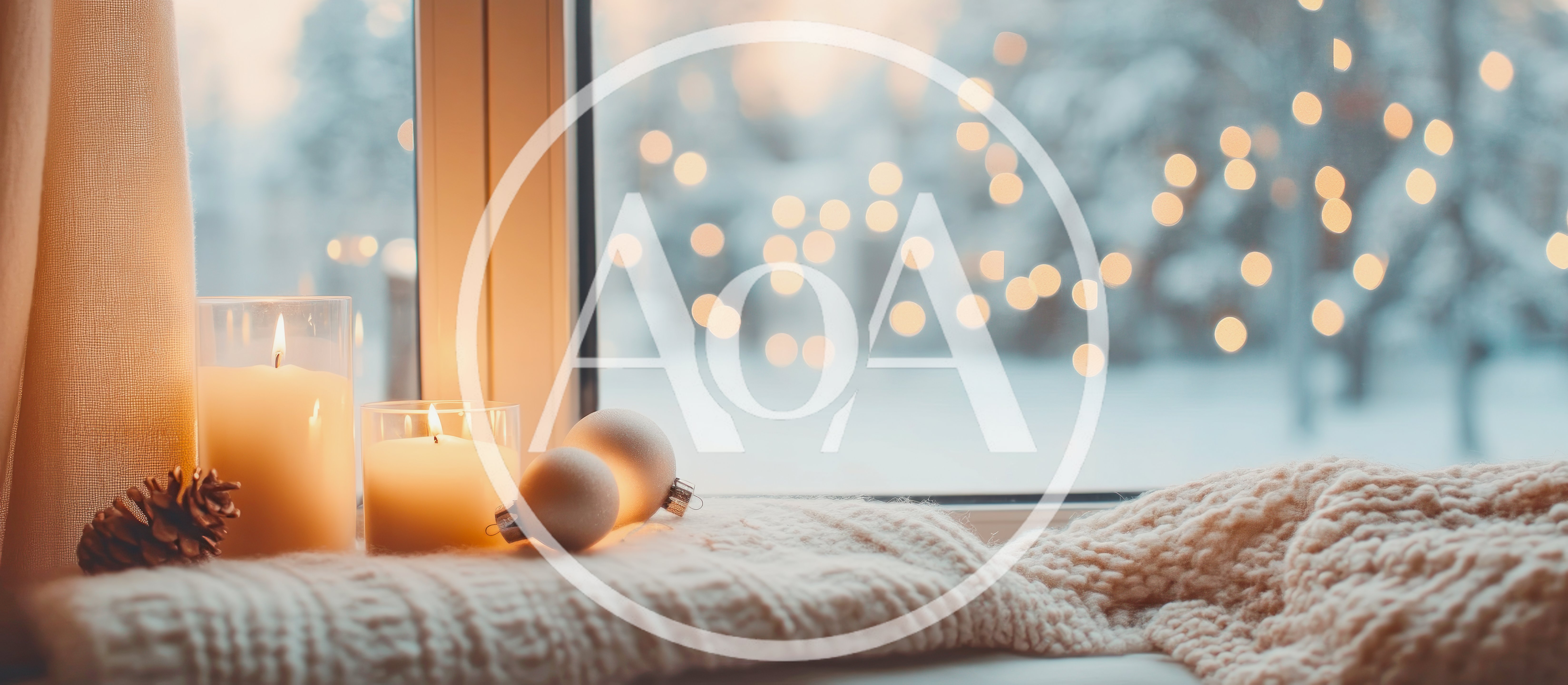 Cozy Winter Window Sill With Candles And Ornaments