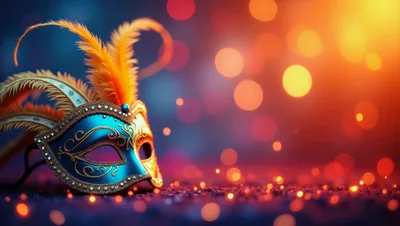 Elegant Venetian Masquerade Mask With Feathers