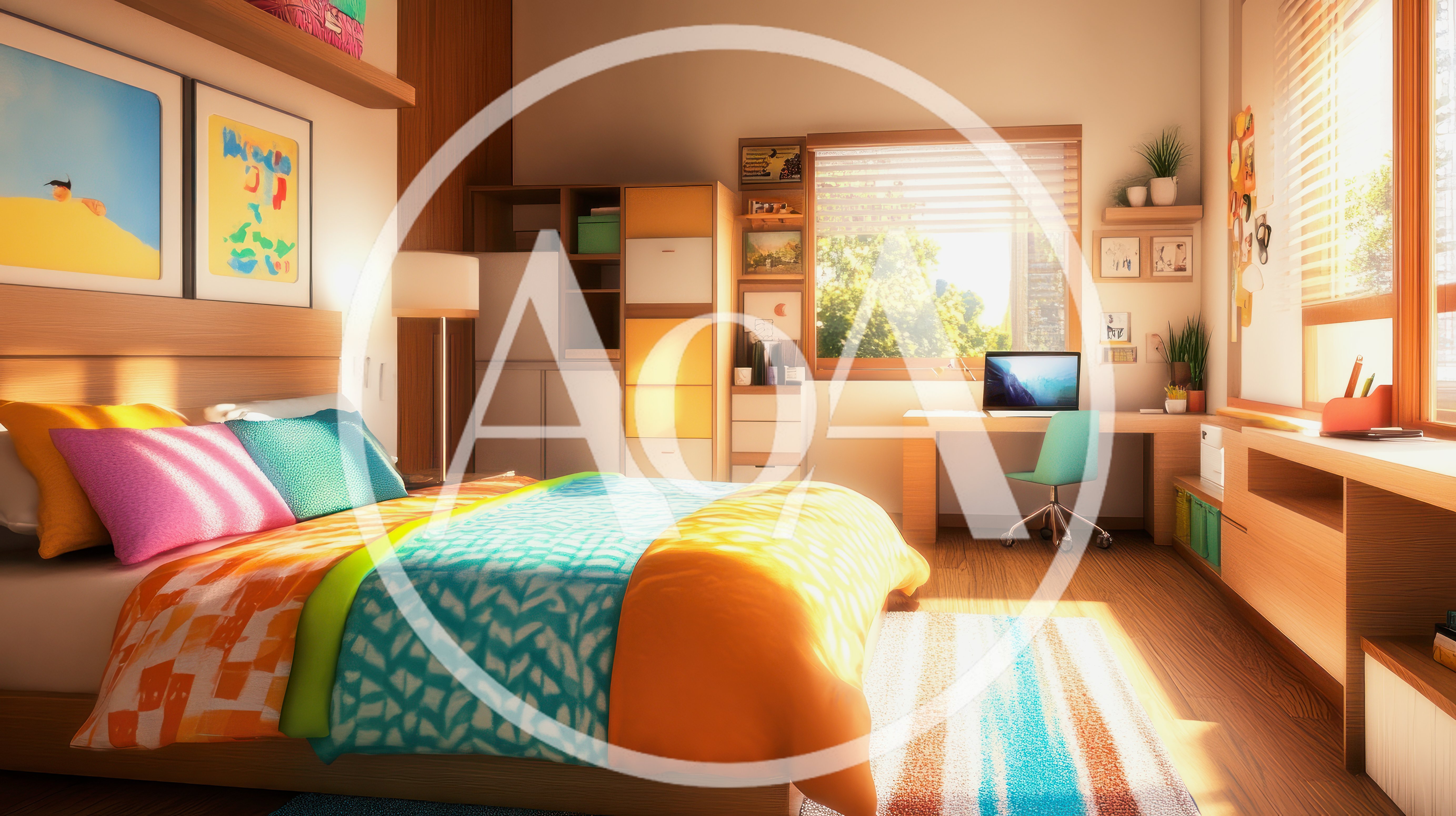 Modern Bedroom Interior With Bright Colorful Decor