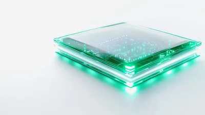 Glowing Futuristic Microchip Processor on White Background