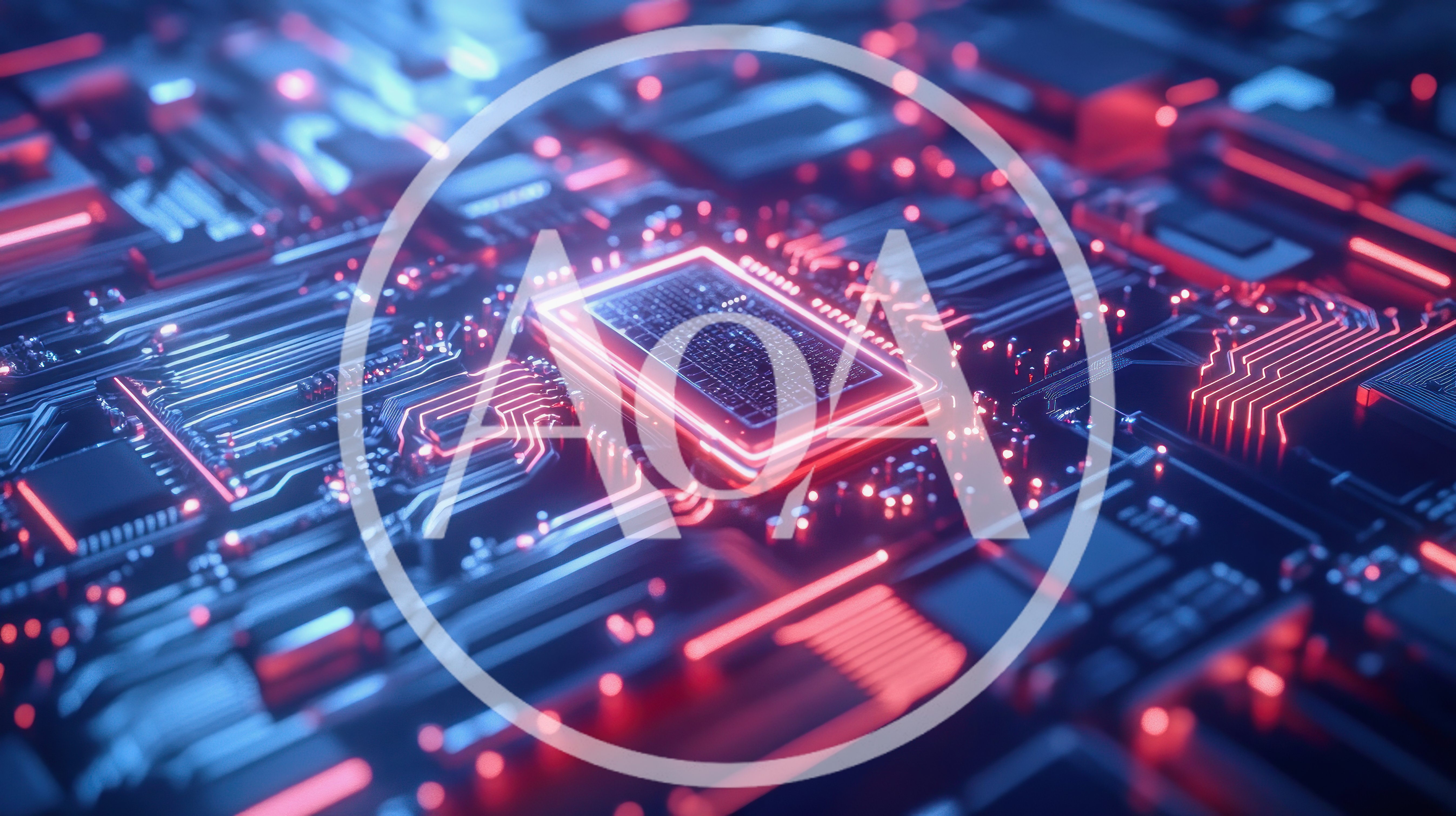 Futuristic Microchip Processor On A Glowing Circuit Board