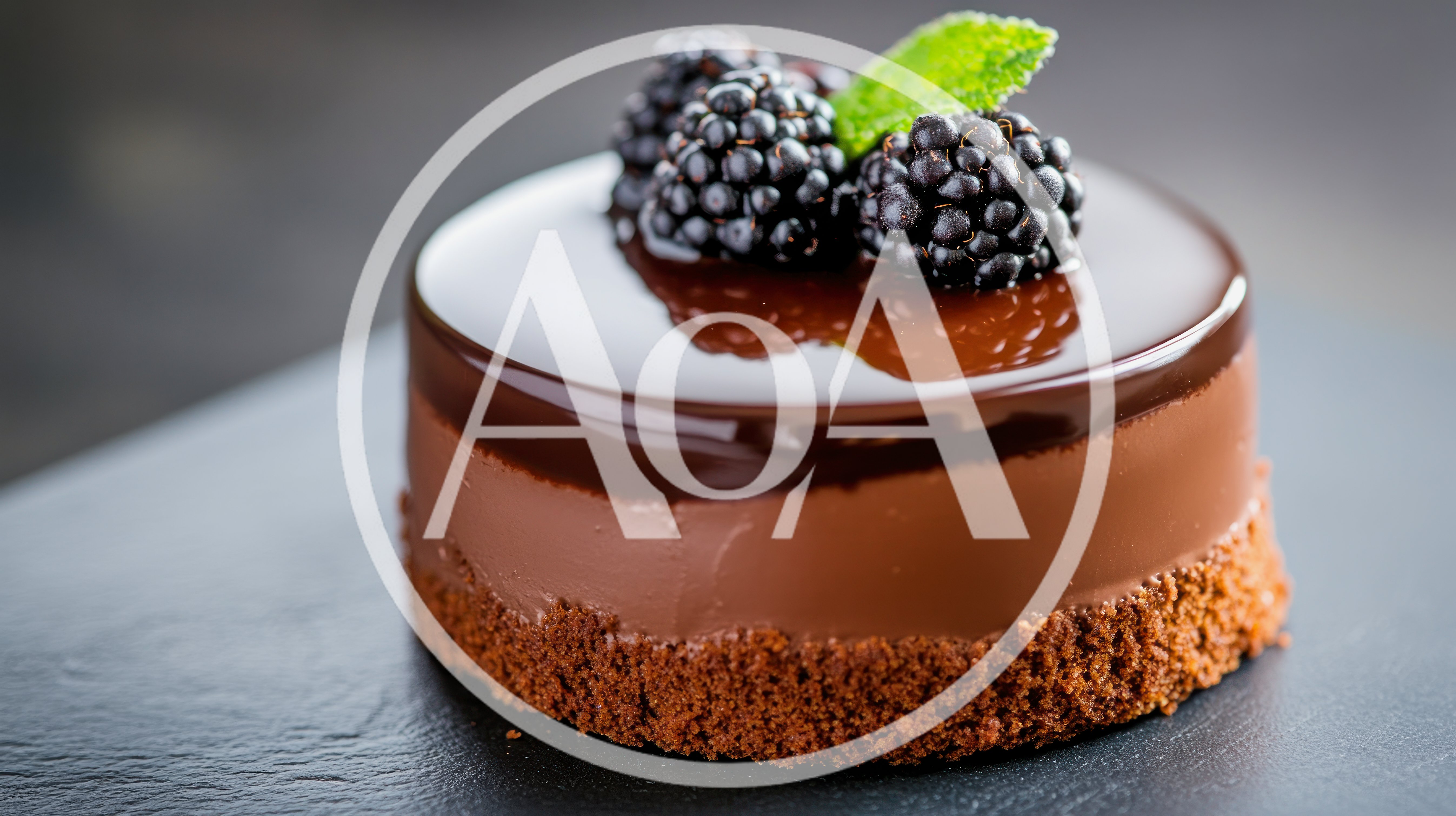 Gourmet Chocolate Mousse Cake With Fresh Blackberries