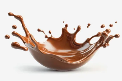 Dynamic Liquid Chocolate Splash Isolated On White Background