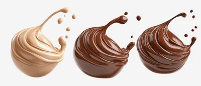 Three Variations Of Liquid Chocolate Splashes
