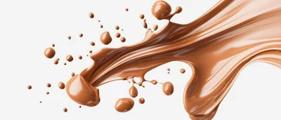 Dynamic Liquid Chocolate Splash on White Background