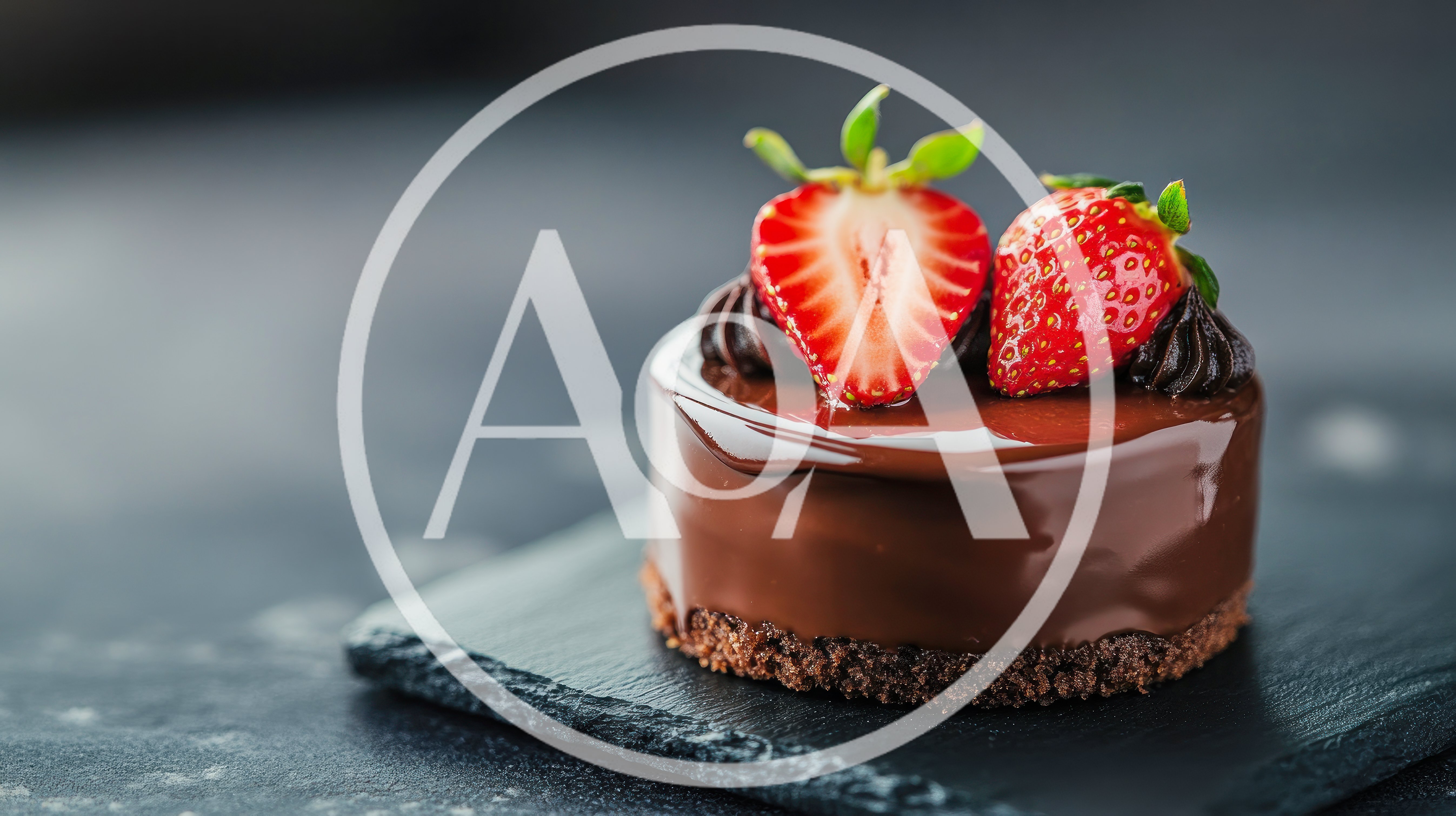 Gourmet Chocolate Mousse Cake Topped With Fresh Strawberries