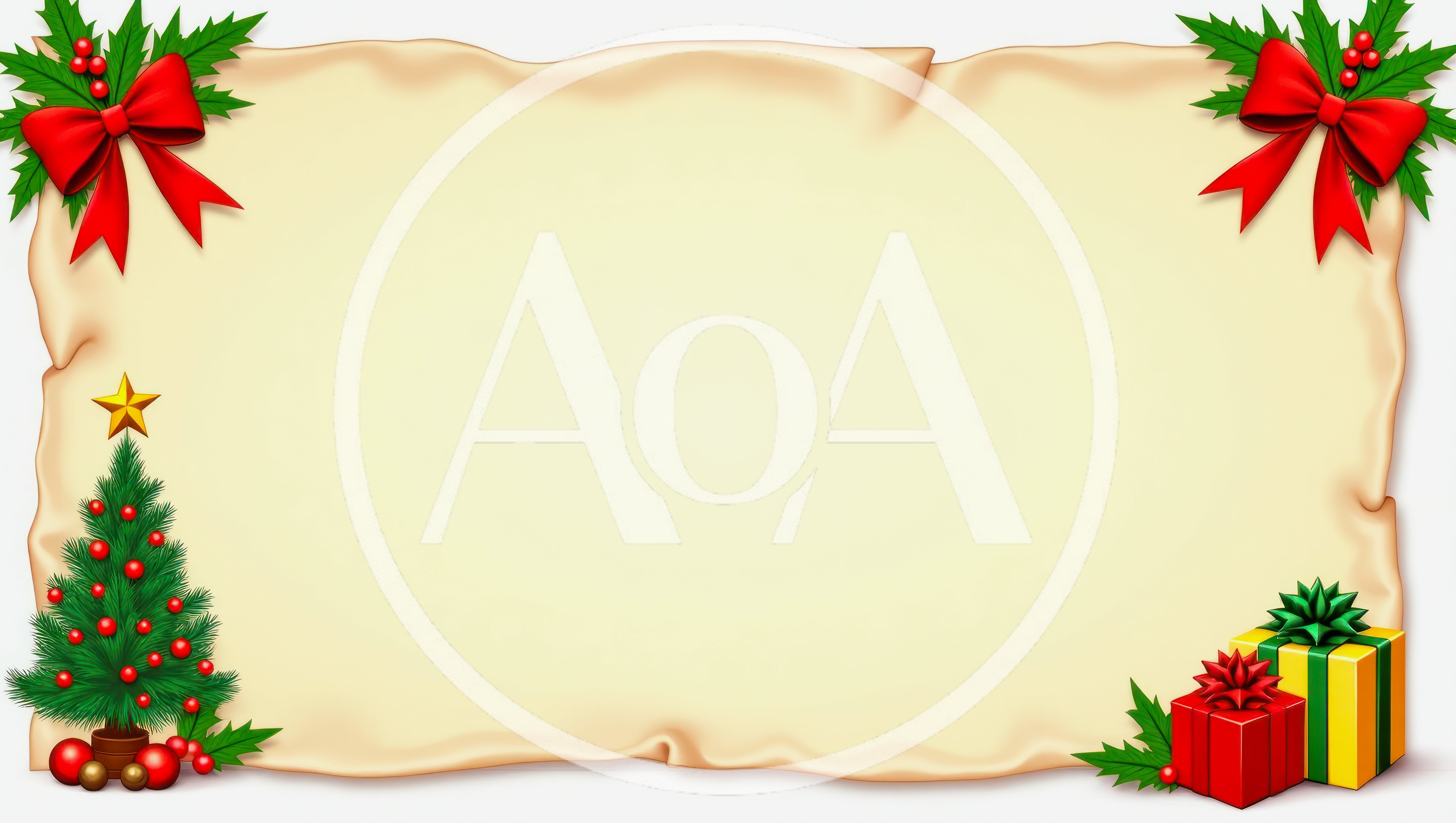 Christmas Holiday Parchment Paper Background With Decorations