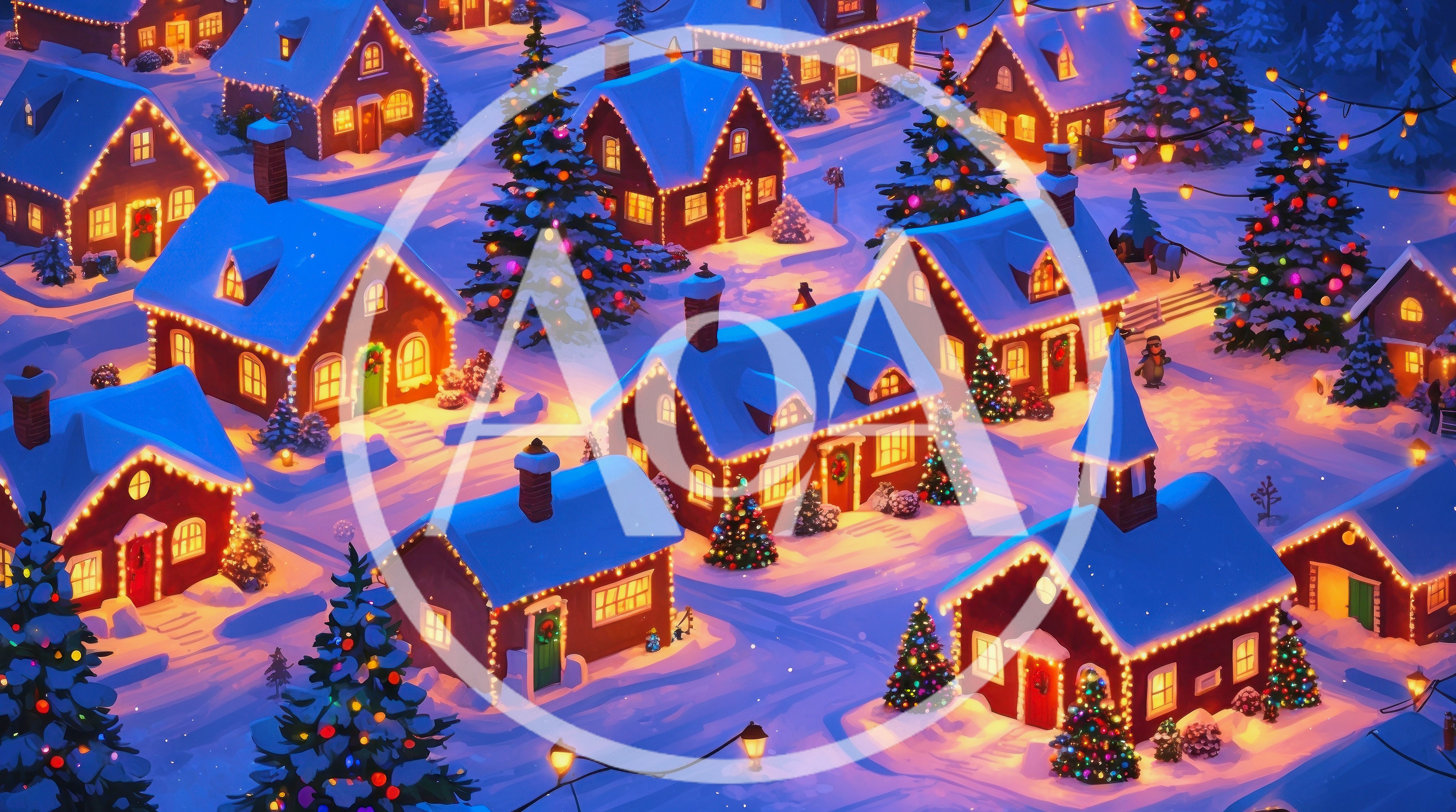 Cozy Christmas Village With Snow Covered Houses