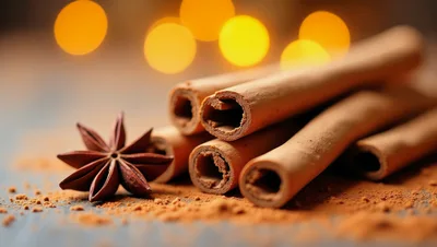 Cinnamon Sticks and Star Anise with Spices