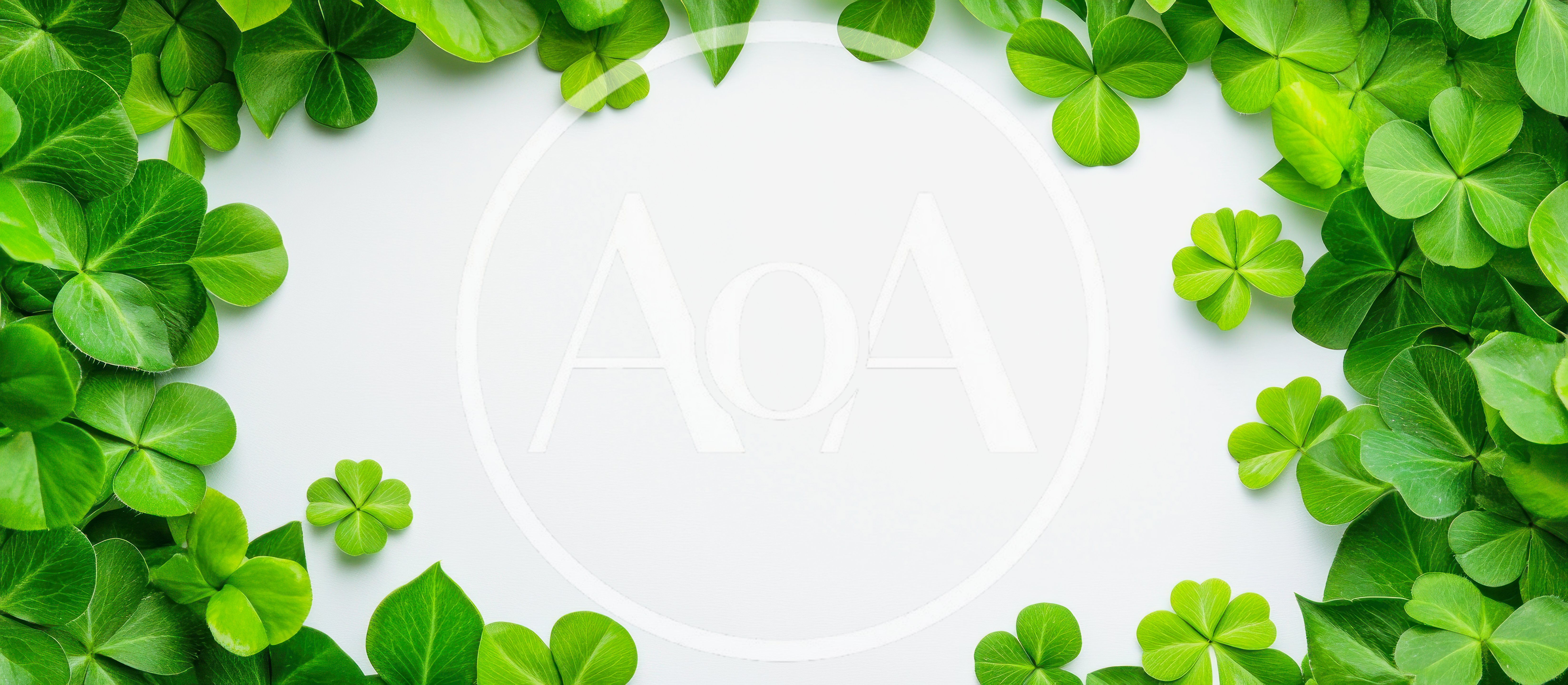 Clover Leaf Border Frame On White Background