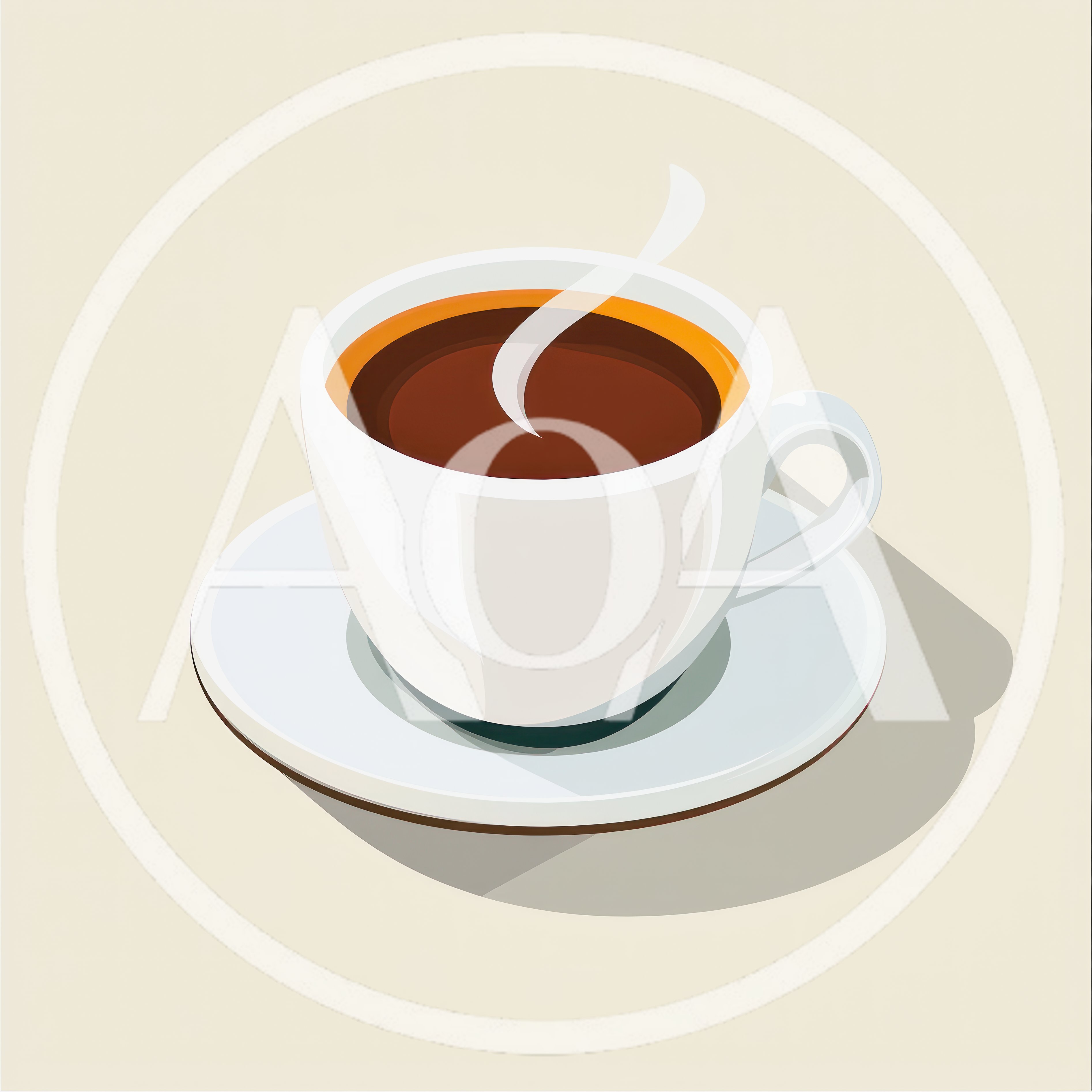 Minimalist Vector Illustration Of A Steaming Coffee Cup