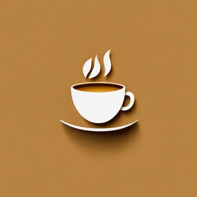 Minimalist Coffee Cup Icon With Steam