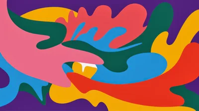 Abstract Colorful Organic Shapes Background