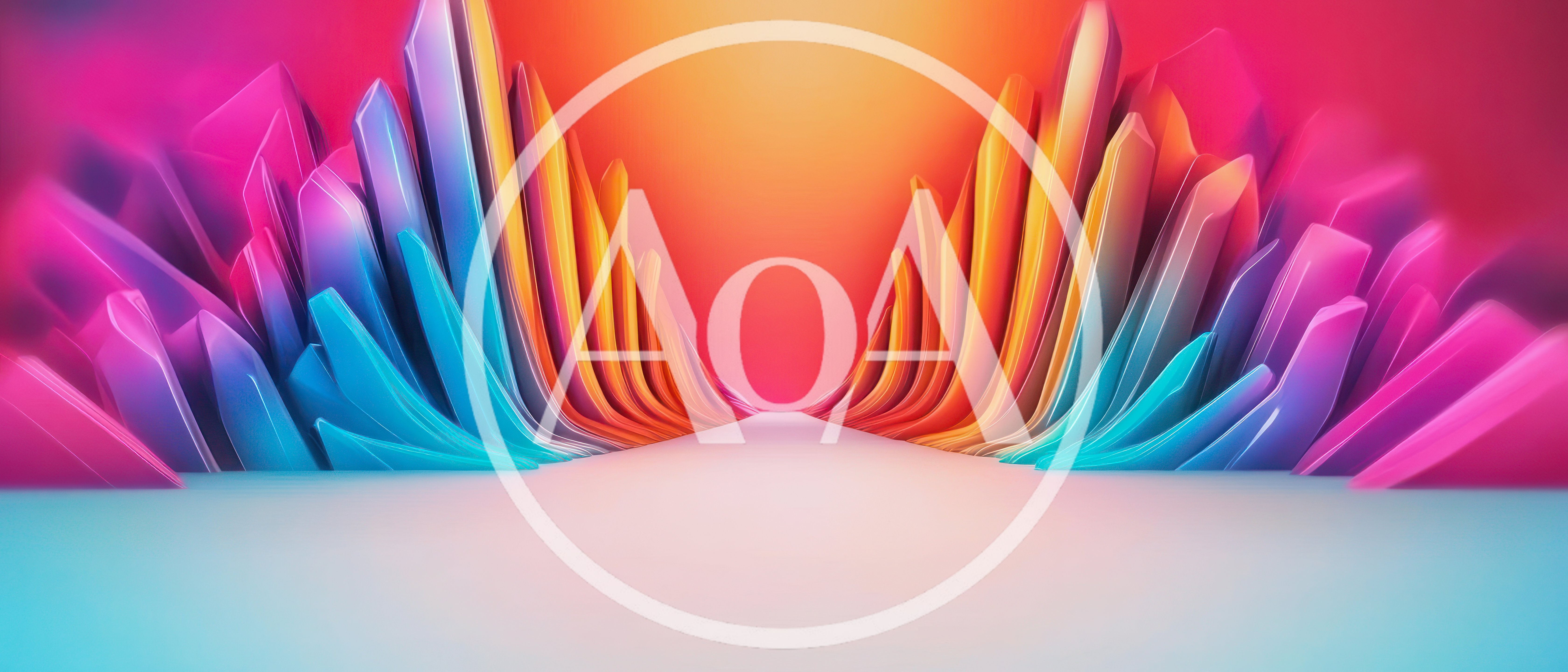 Abstract 3D Background With Colorful Crystal Structures