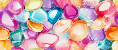 Colorful Polished Gemstones and Decorative Glass Pebbles