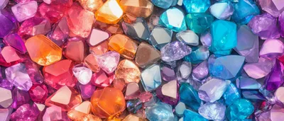 Colorful Polished Gemstones And Decorative Glass Stones