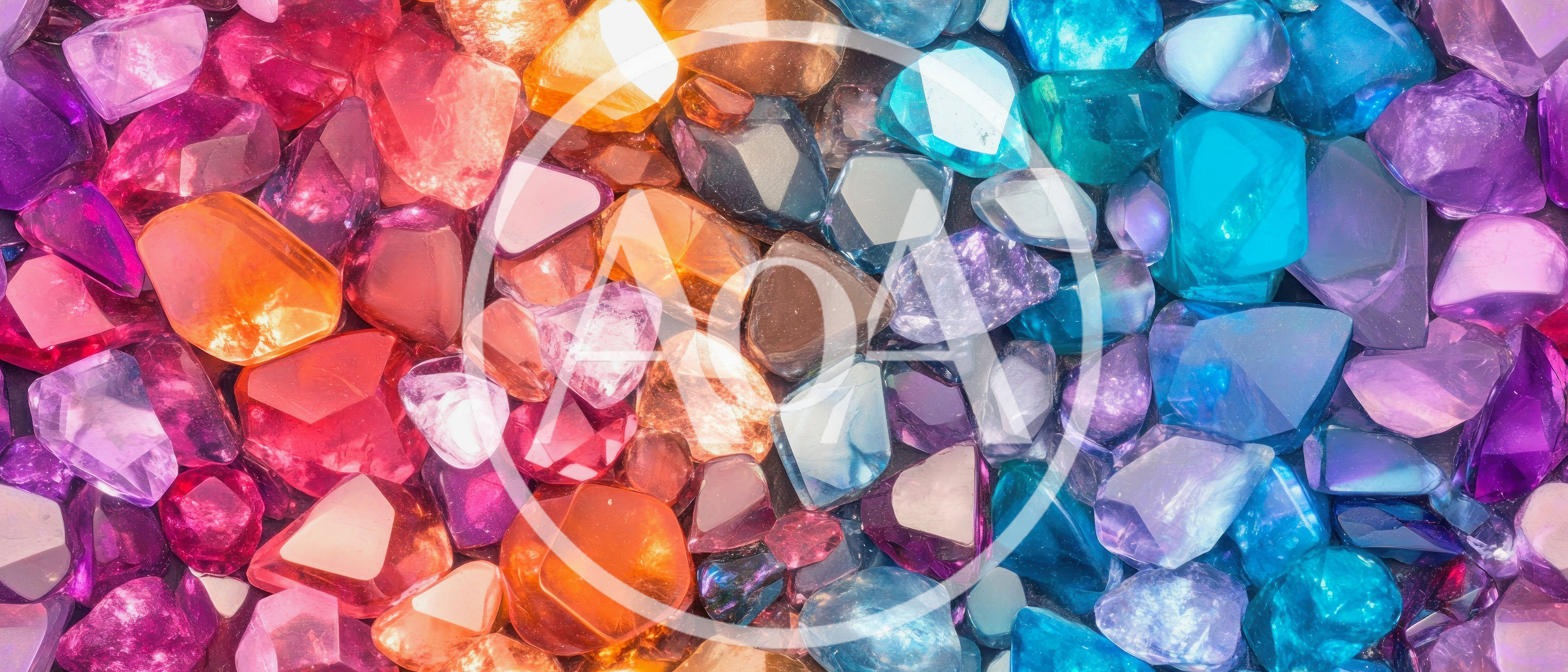Colorful Polished Gemstones And Decorative Glass Stones