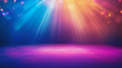 Abstract Stage Background With Blue And Orange Spotlight