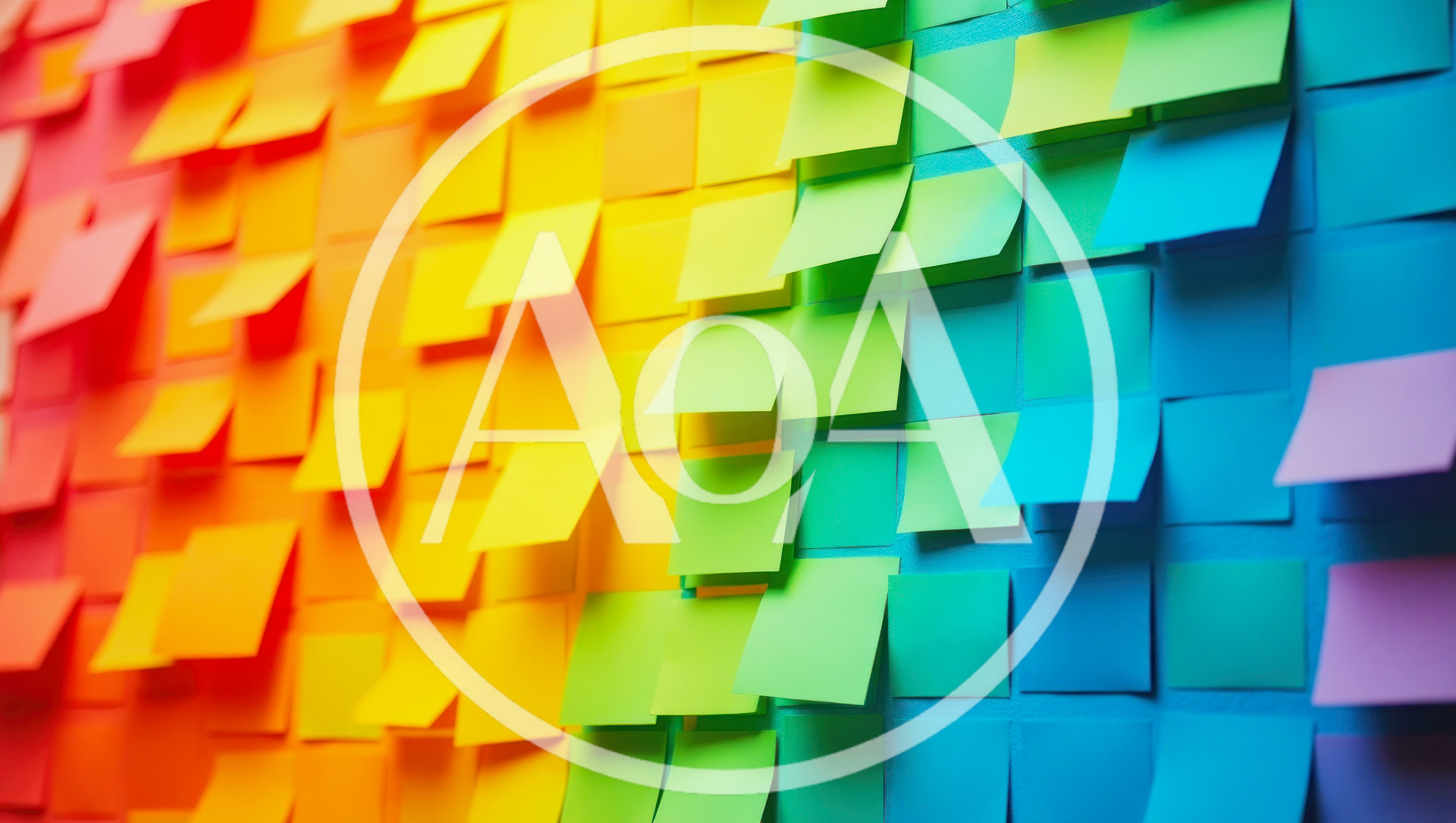 Colorful Sticky Notes Arranged In A Rainbow Gradient