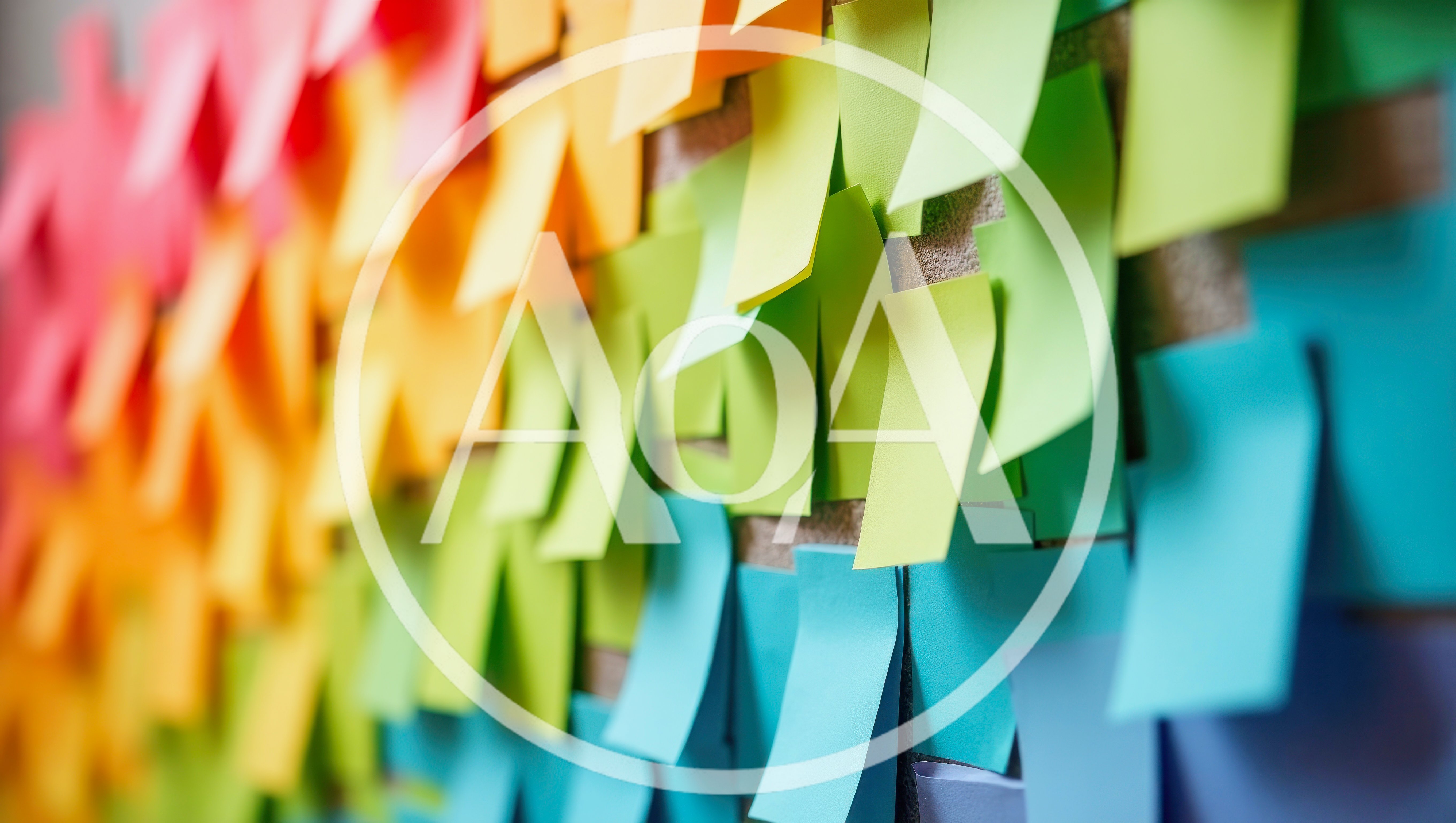 Colorful Sticky Notes Arranged In A Rainbow Gradient