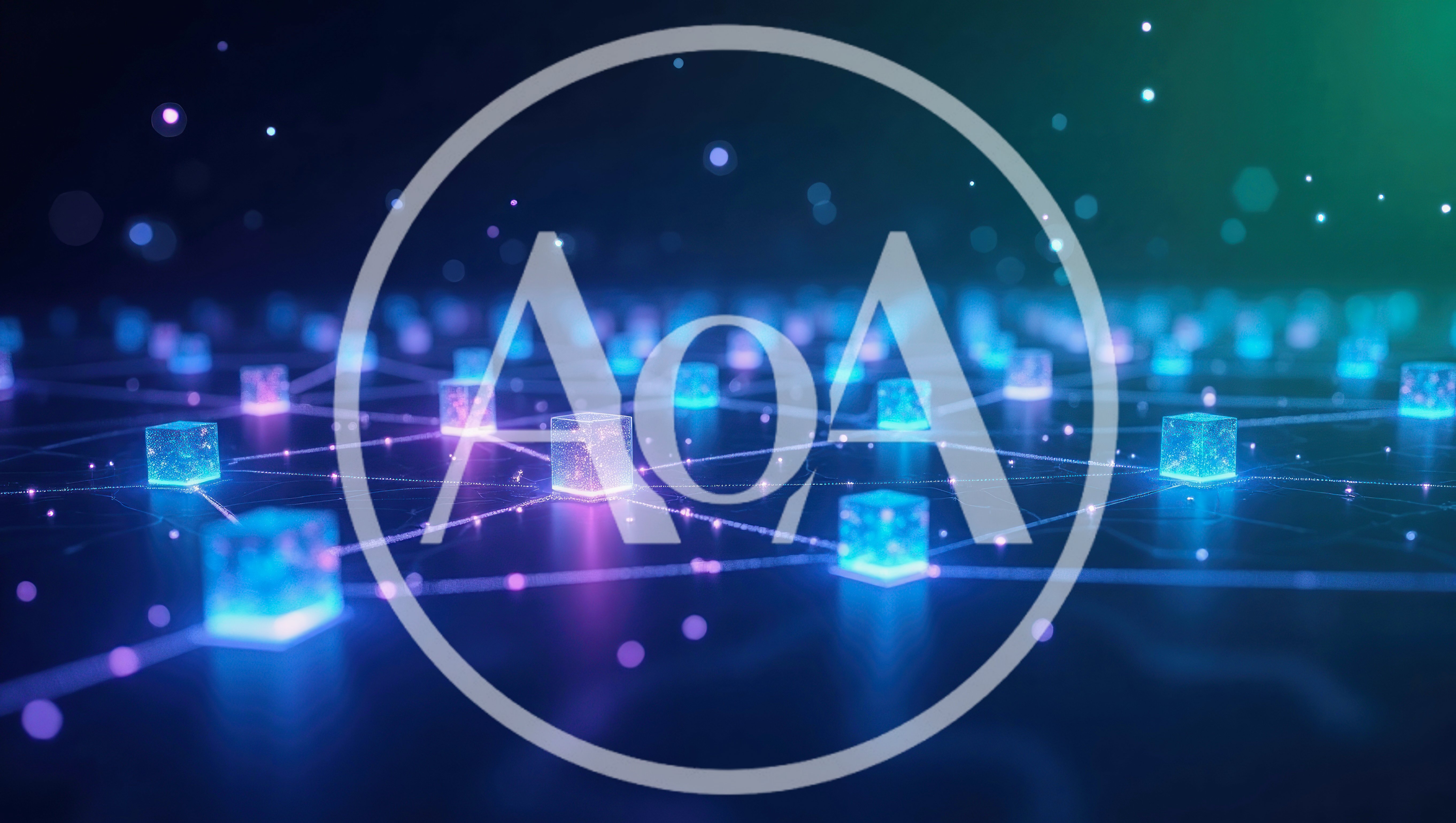 Digital Network Nodes Connected By Glowing Data Lines