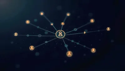 Digital Network Connection With Central User Icon