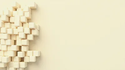 Abstract 3D Background With Cream Colored Cubes