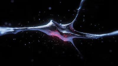 Abstract 3D Neuron Cell Signaling In Dark Space