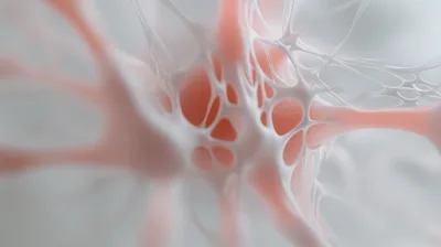 Abstract 3D Render Of Biological Neural Network Structure