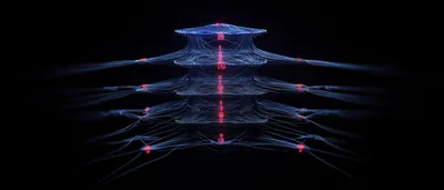 Abstract Digital Data Structure With Glowing Red Nodes