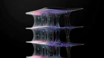 Abstract 3D Visualization Of Cellular Network Structure