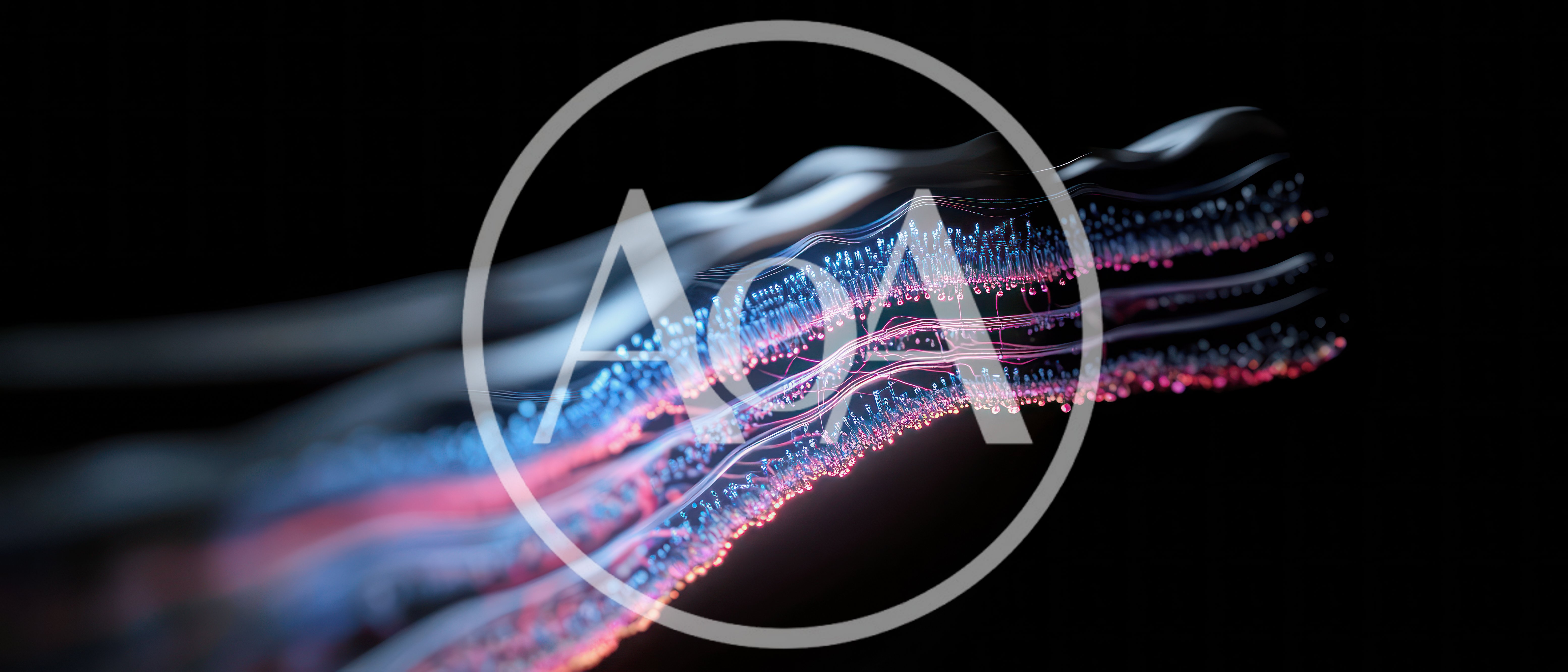 Abstract Digital Data Flow With Glowing Particles