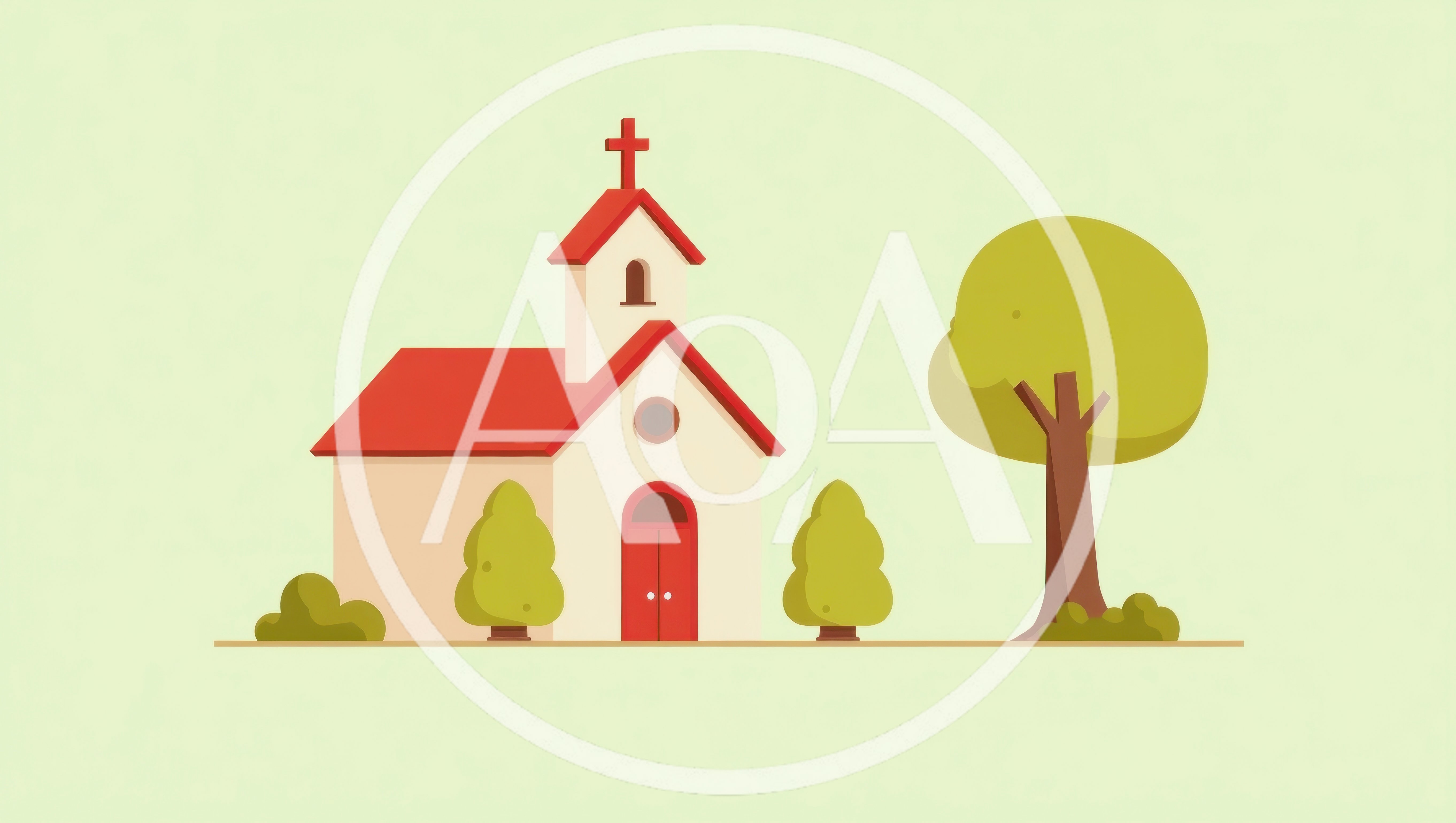 Minimalist Vector Illustration Of A Small Church