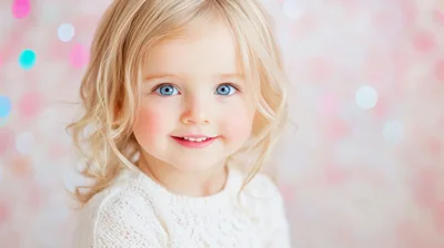 Portrait Of A Smiling Blonde Toddler Girl