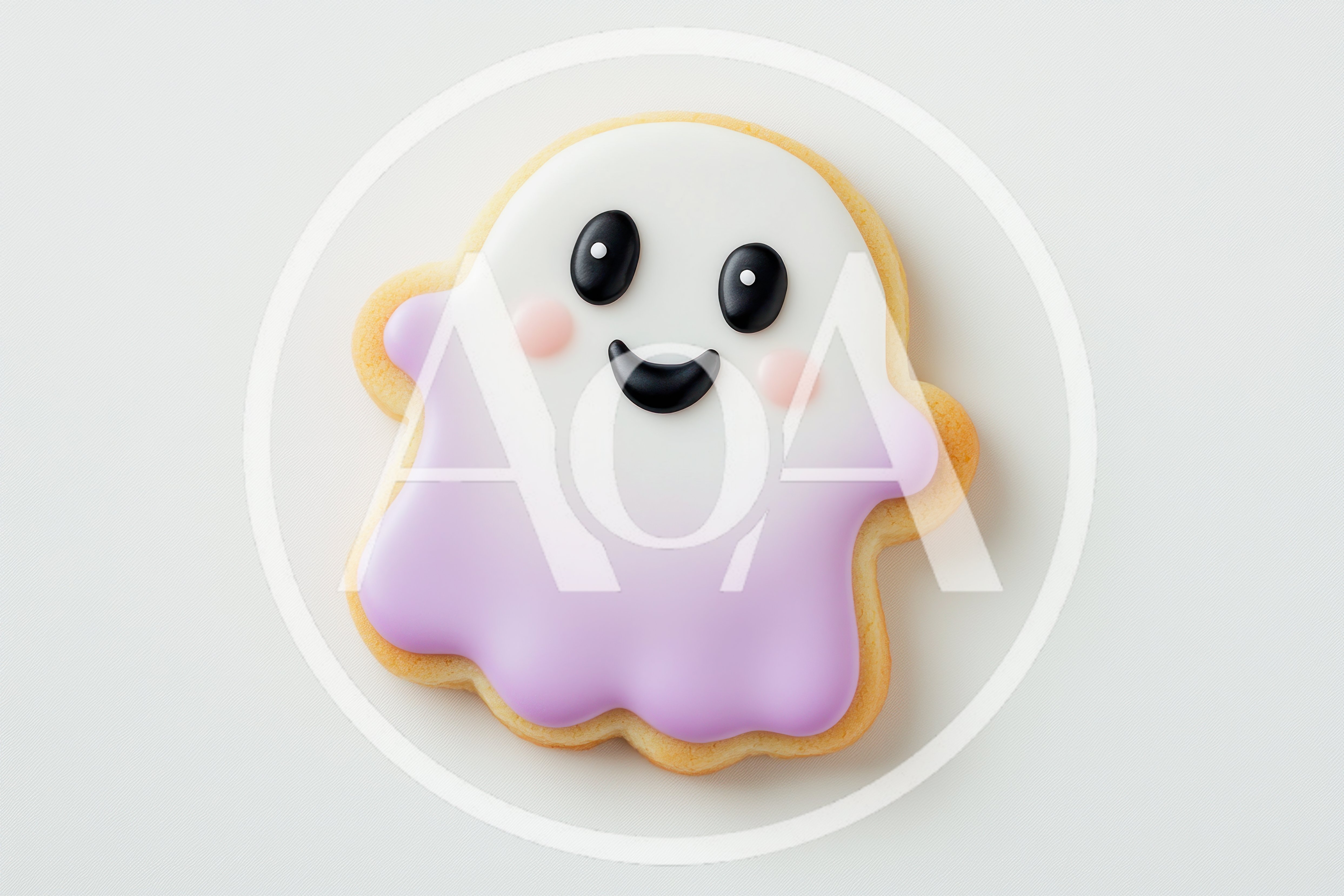 Cute Ghost Shaped Halloween Sugar Cookie