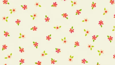 Seamless Floral Pattern With Red And White Flowers