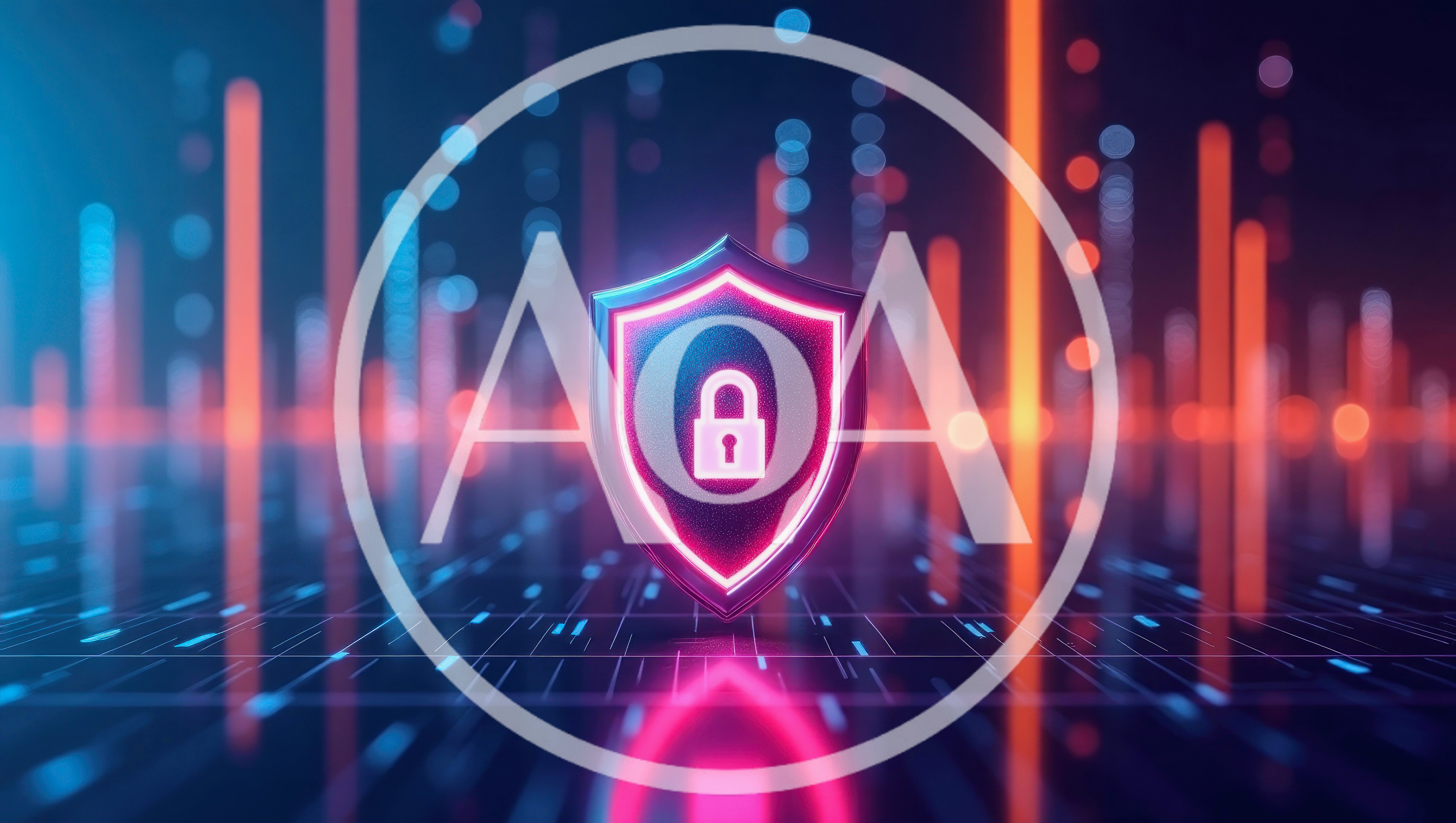 Cyber Security Shield With Glowing Digital Lock