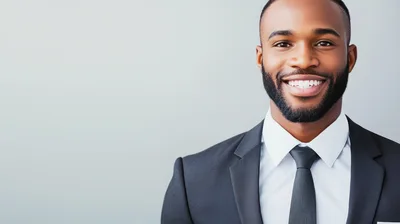 Professional African American Businessman Smiling In Suit