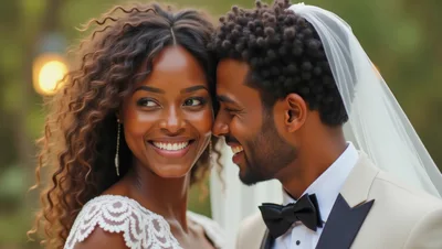 Happy Newlywed Couple Sharing A Romantic Moment