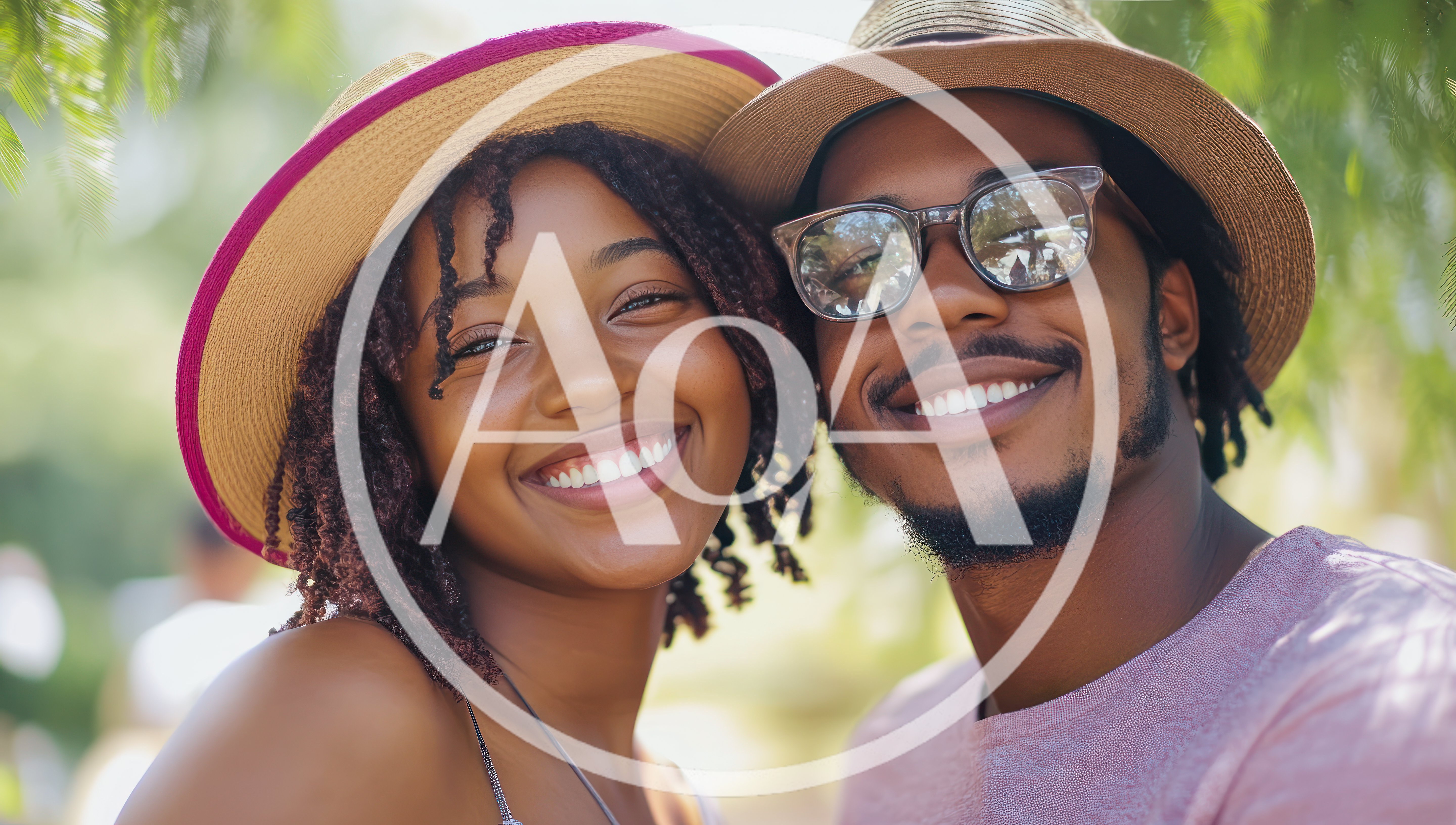 Happy Young Couple Smiling Together Outdoors