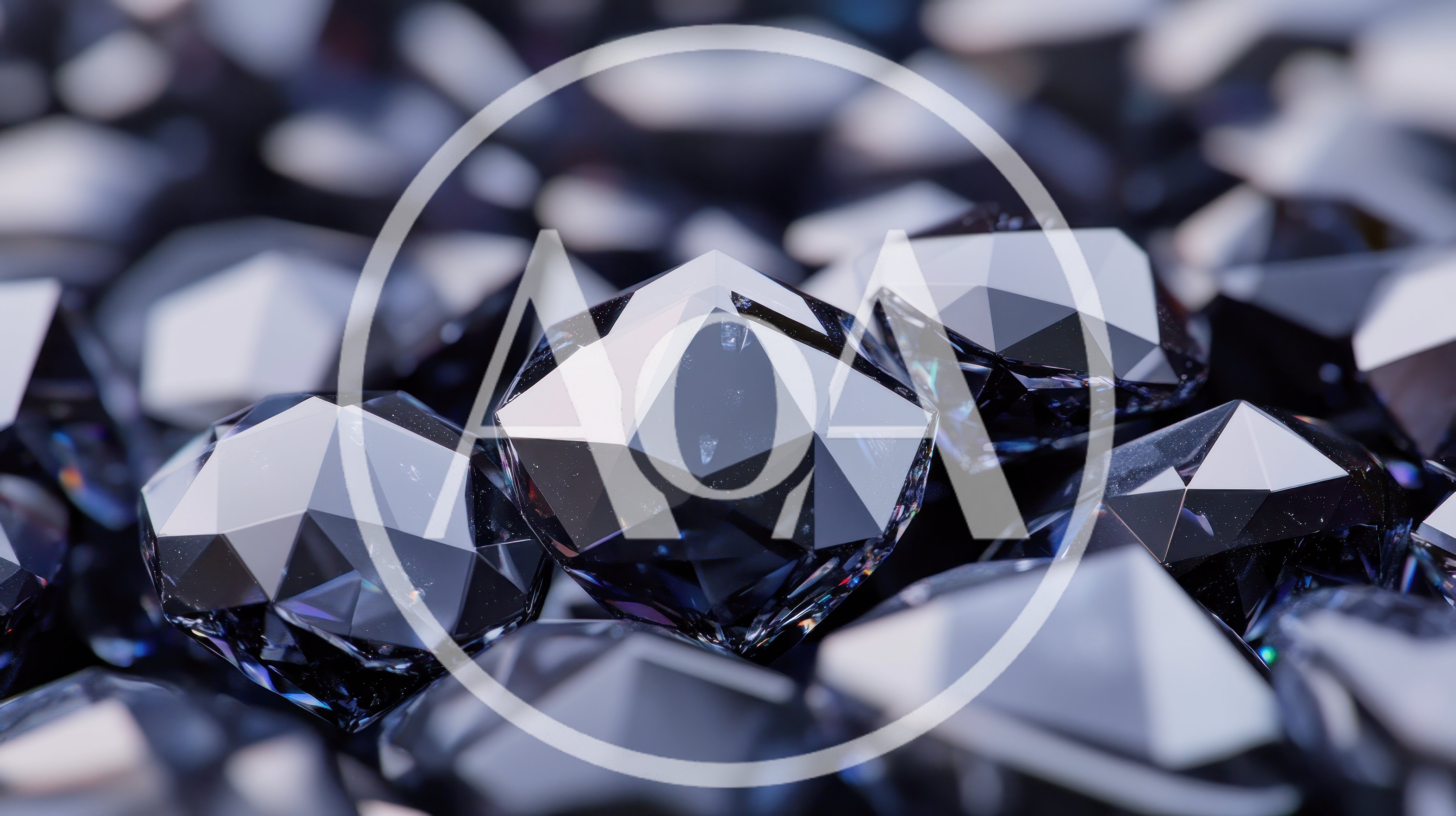 Macro Close Up Of Sparkling Dark Blue Gemstones