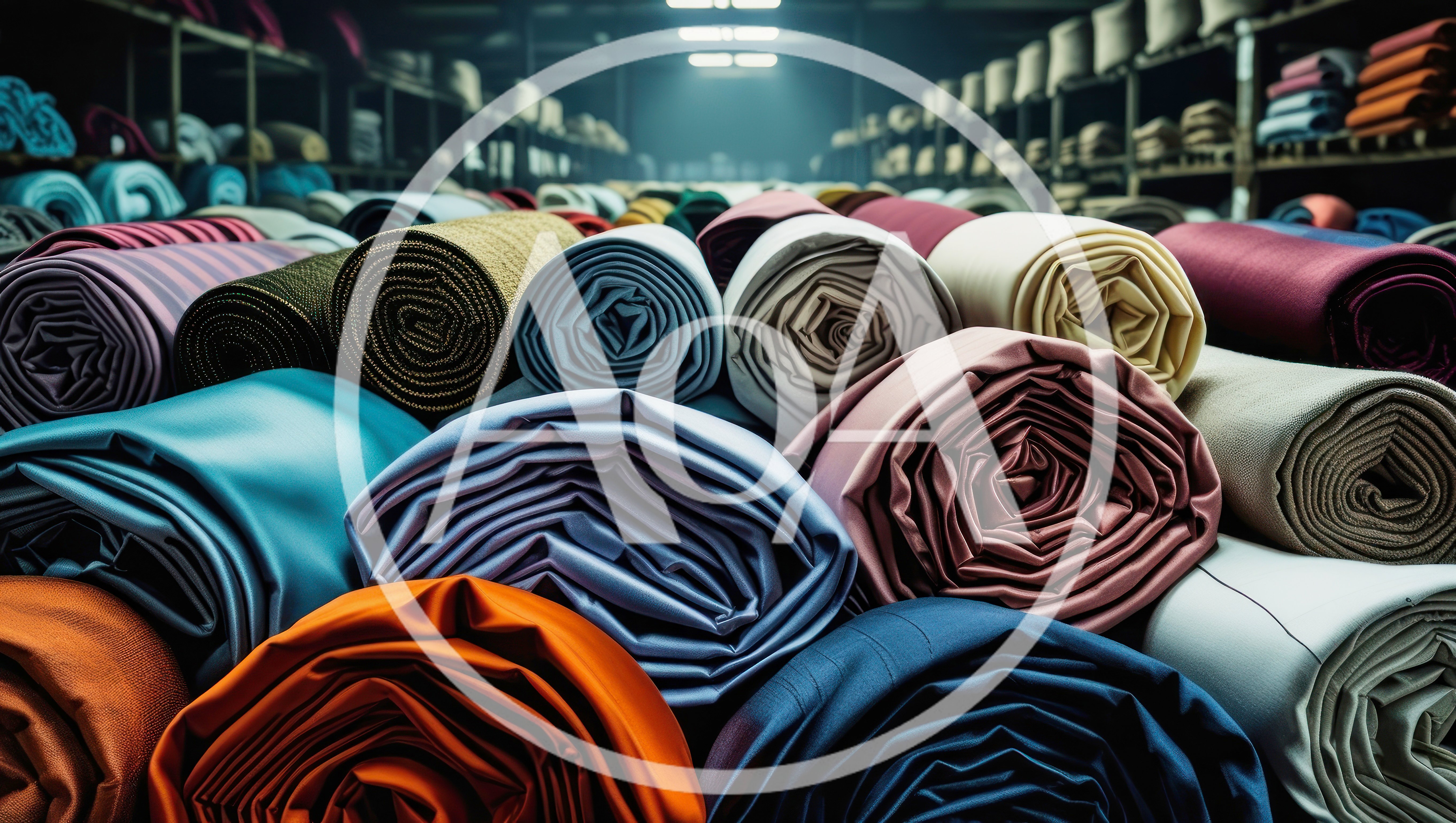 Fabric Rolls Stored In A Textile Warehouse