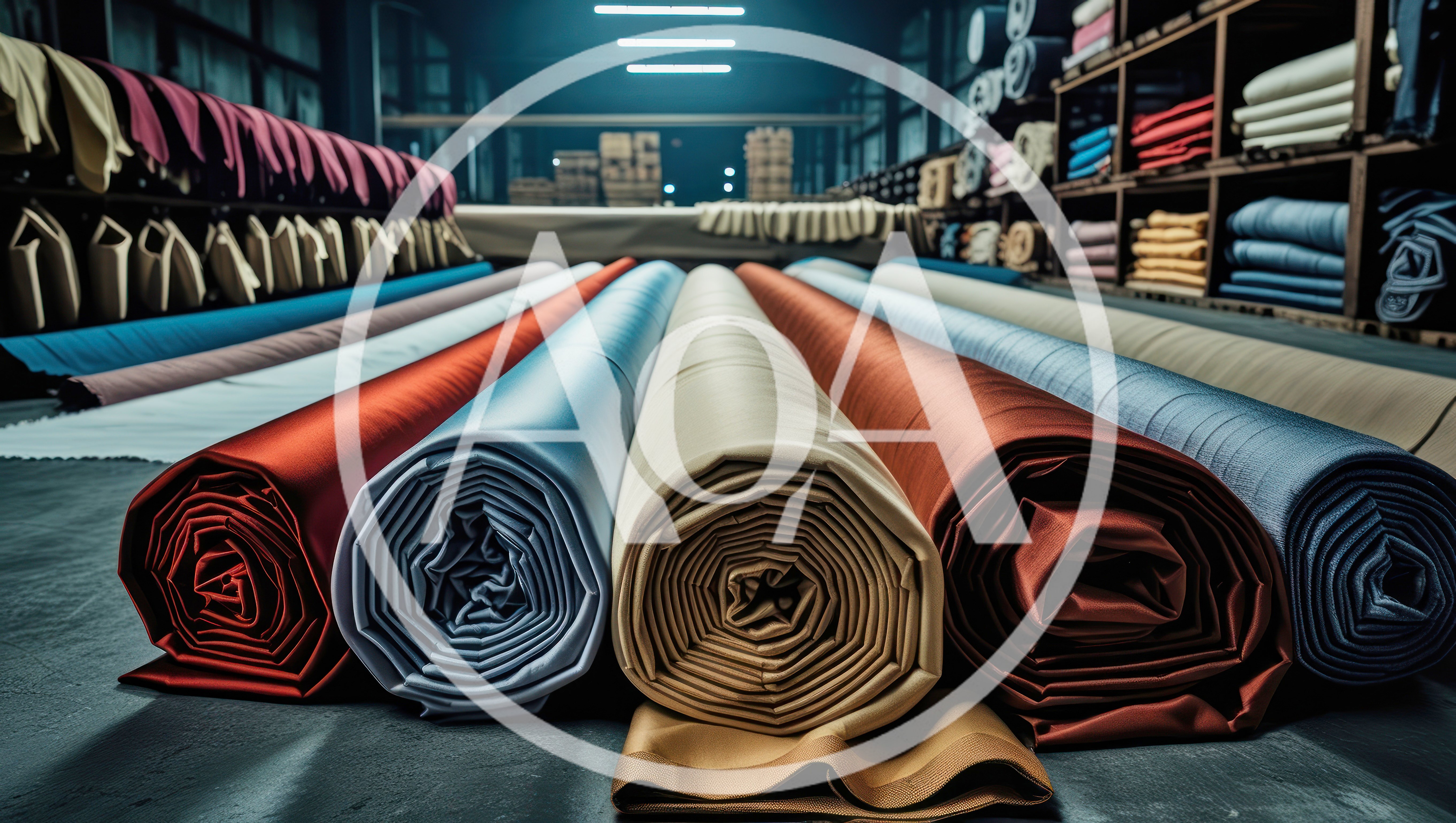 Fabric Rolls In A Textile Warehouse