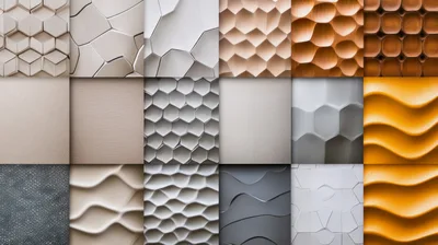 Collection Of Modern Geometric And Wavy Wall Panels