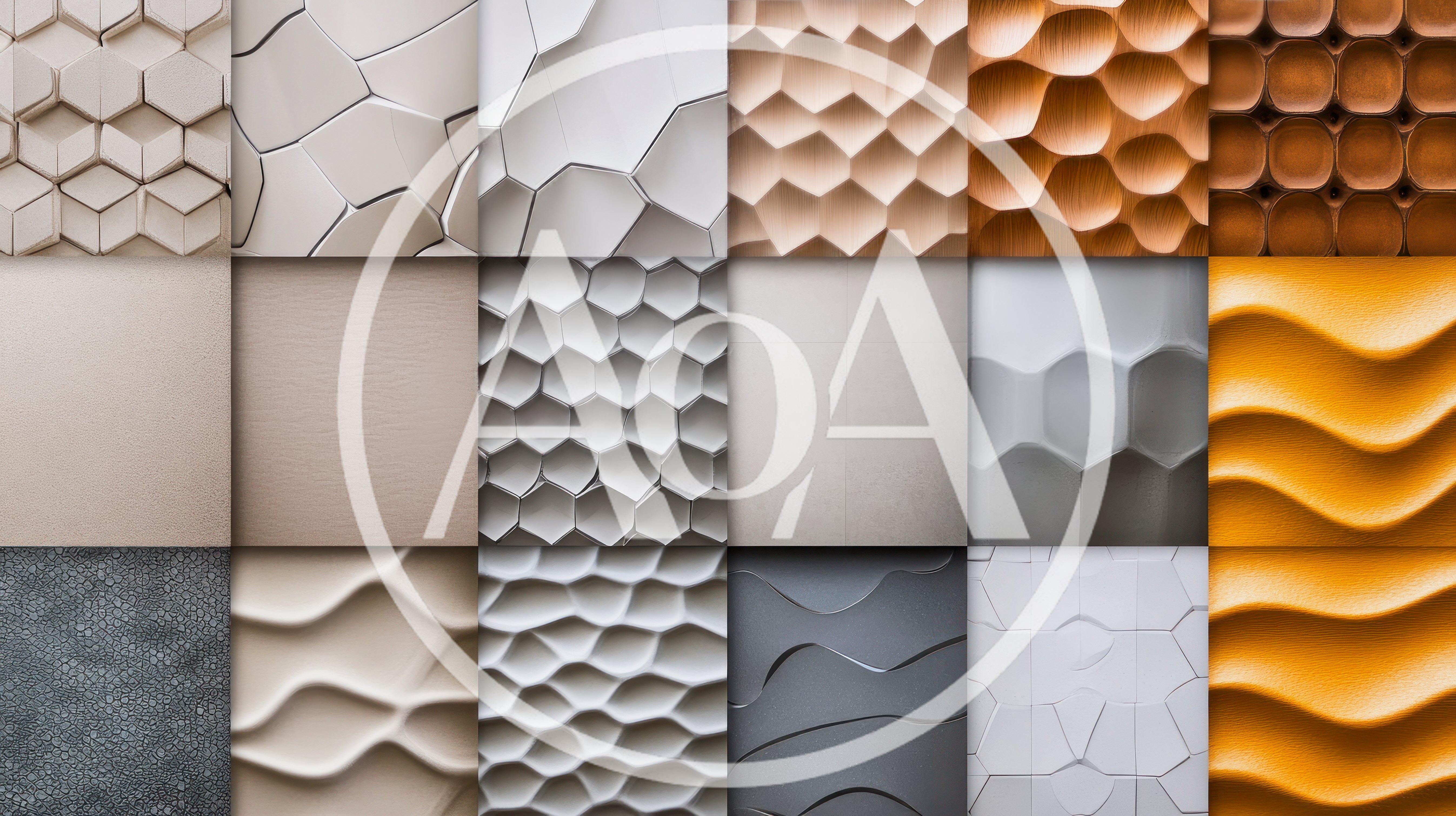 Collection Of Modern Geometric And Wavy Wall Panels