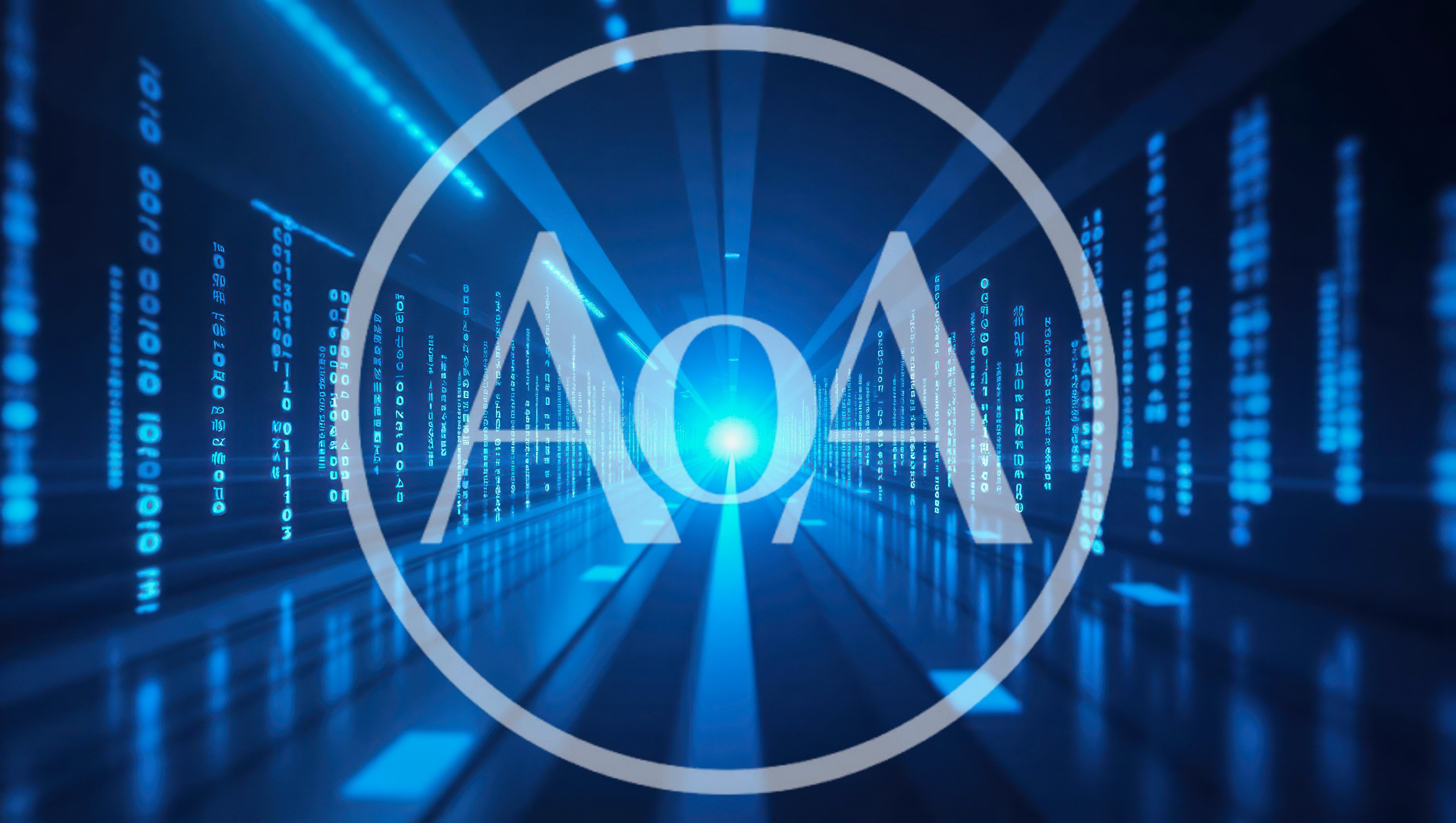 Digital Data Stream Tunnel With Binary Code